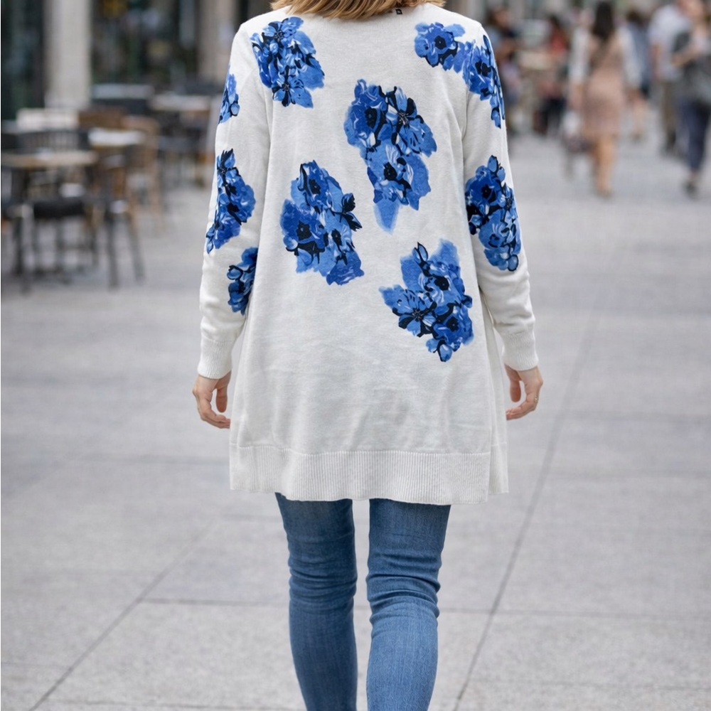 Hannah Blue Floral Cardigan - Picture 2 of 8